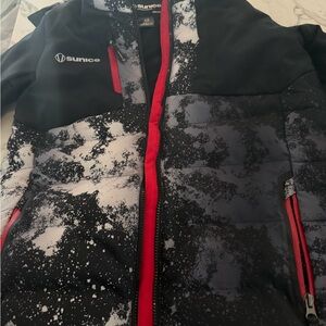 Sunice Black and Red Jacket kids ski jacket